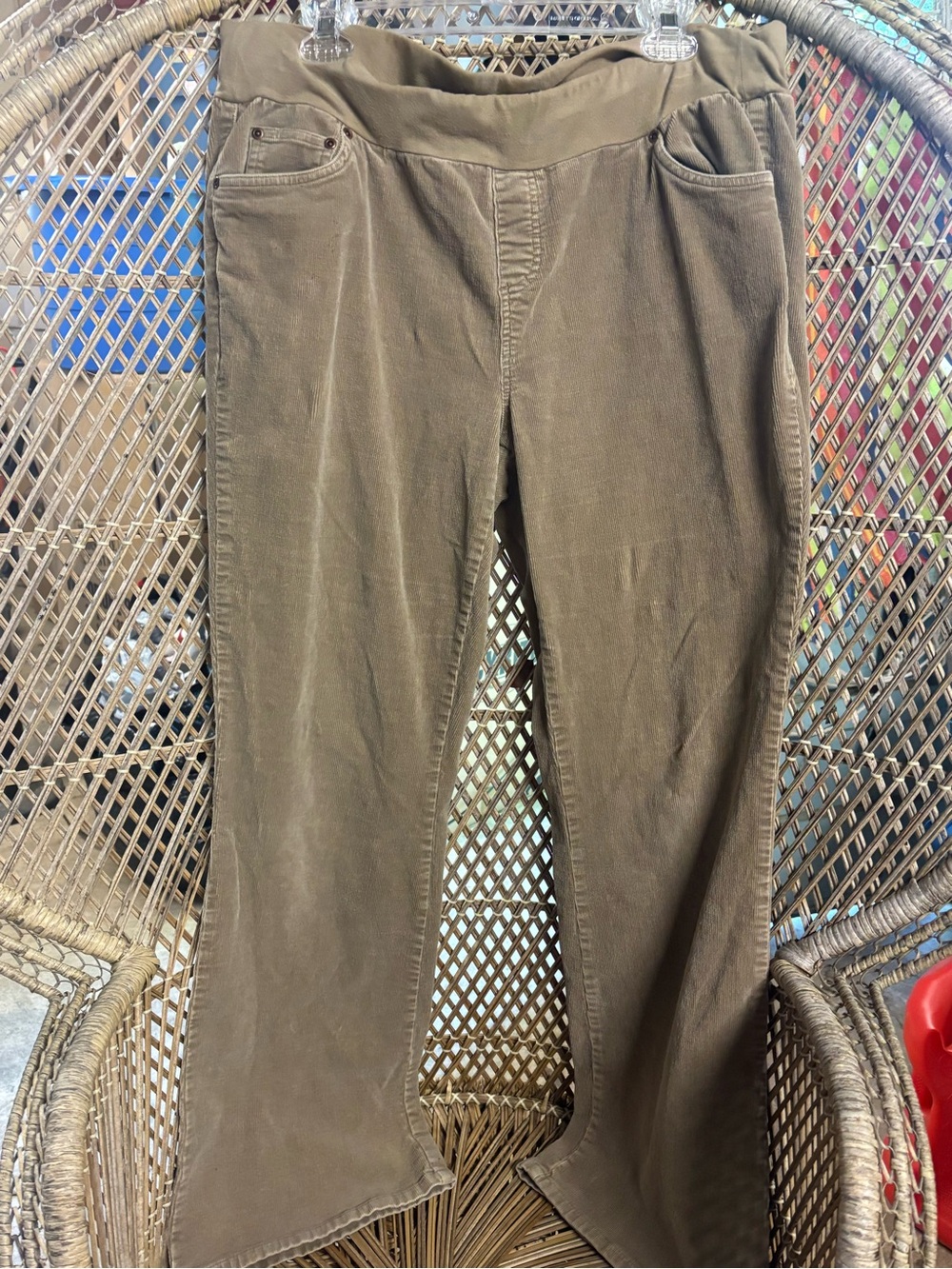 Maternity Motherhood Tan Corduroy Pull-On Pants